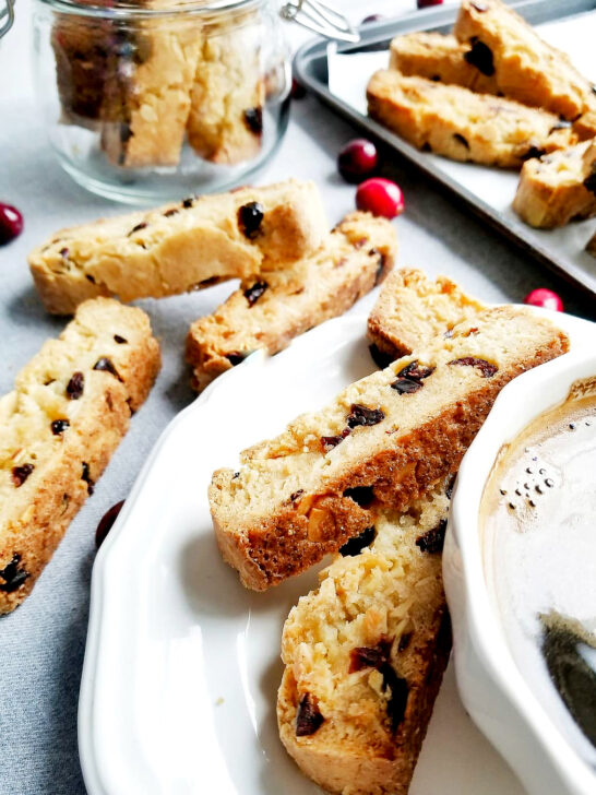 Vegan Cranberry Almond Biscotti