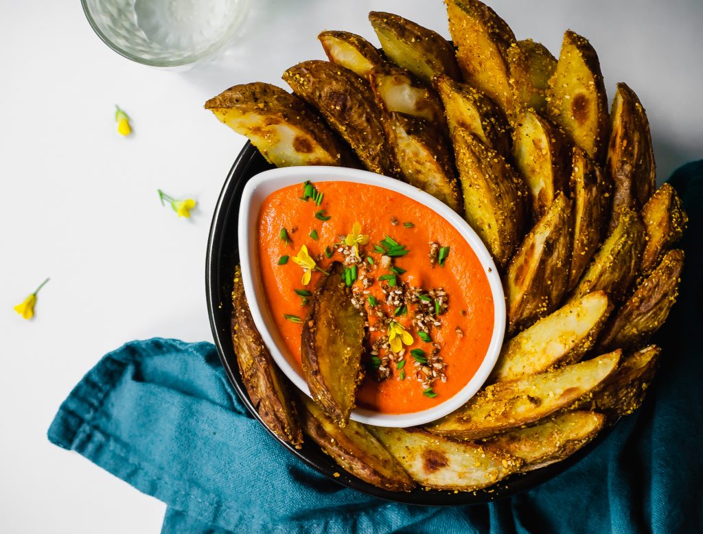 Crispy Baked Curry Potato Wedges Crumbs & Caramel