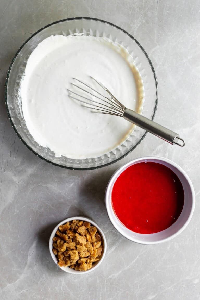 Vegan Strawberry Rhubarb Crumble Ice Cream Crumbs & Caramel