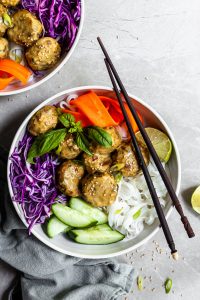 Thai Chickpea Meatballs & Coconut Curry Bowls - Vegan & GF - Crumbs ...
